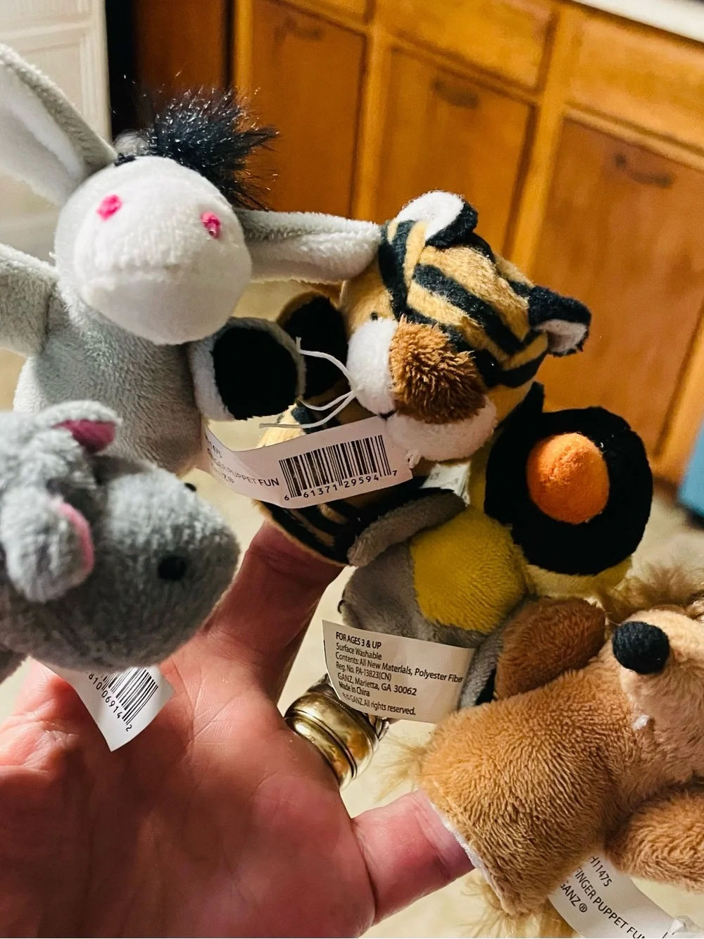 Set of 5 Ganz New Plush Kids Finger Puppets
